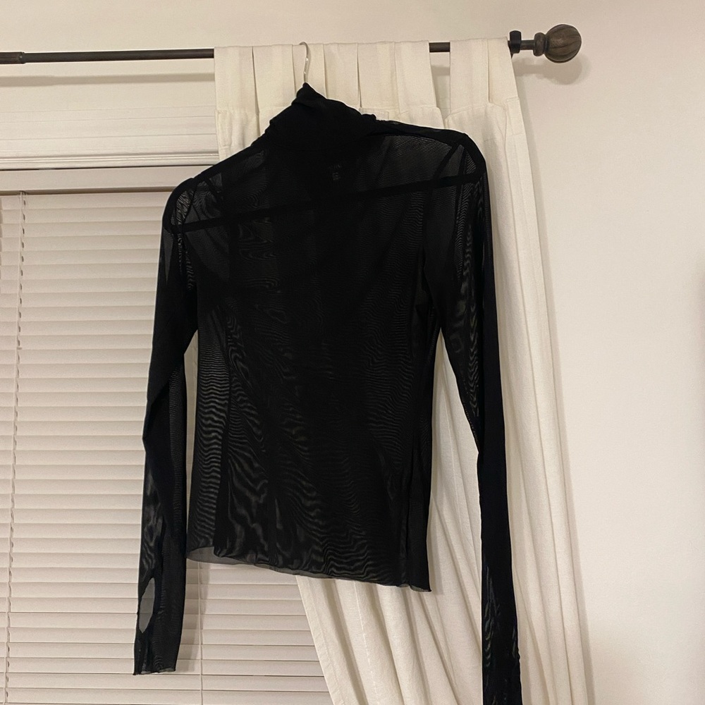Sheer Turtleneck Top